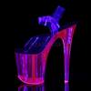 Pleaser - FLAMINGO808UVT Sandale à bride à la cheville, Pole dance chaussures - Chaussures de pole dance - Rose/Transparent Product image